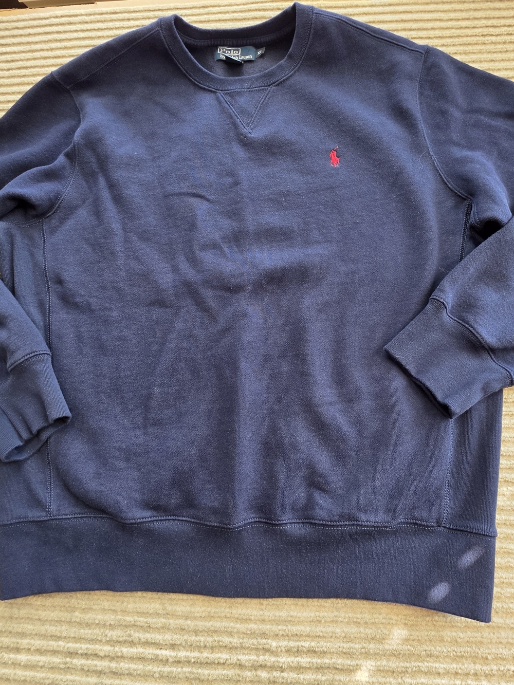 Polo Ralph Lauren Men's Navy Crewneck Sweatshirt Size XL EUC Pony Logo